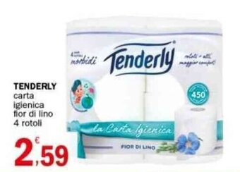 Crai TENDERLY carta igienica fior di lino 4 rotoli offerta
