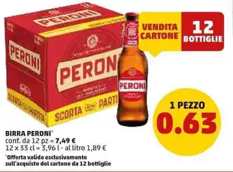PENNY BIRRA PERONI conf. da 12 pz 1 pezzo offerta