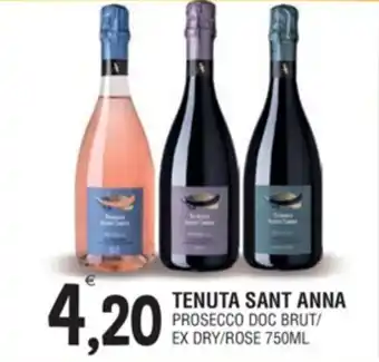 Al Discount TENUTA SANT ANNA PROSECCO DOC BRUT/ EX DRY/ROSE 750ML offerta