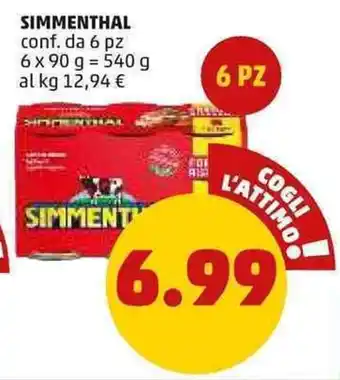 PENNY SIMMENTHAL conf. da 6 pz 6x90 g 540 g offerta