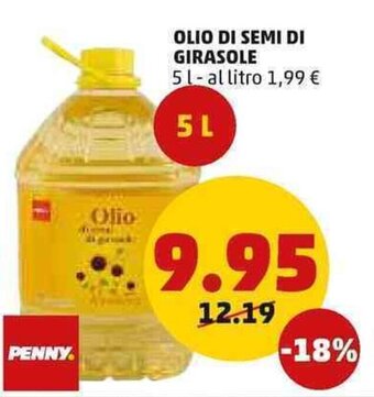 PENNY OLIO DI SEMI DI GIRASOLE 5 l offerta
