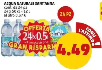 PENNY ACQUA NATURALE SANT'ANNA 24 x 50cl offerta