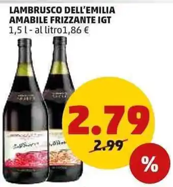 PENNY LAMBRUSCO DELL'EMILIA AMABILE FRIZZANTE IGT 1,5 l offerta