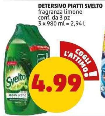 PENNY DETERSIVO PIATTI SVELTO fragranza limone conf. da 3 pz offerta