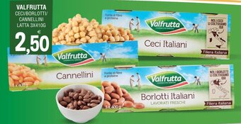 Al Discount VALFRUTTA CECI/BORLOTTI/ CANNELLINI LATTA 3X410G offerta