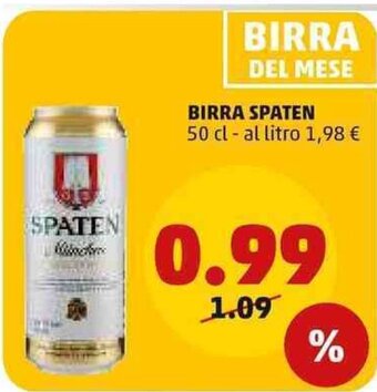 PENNY BIRRA SPATEN 50 cl offerta