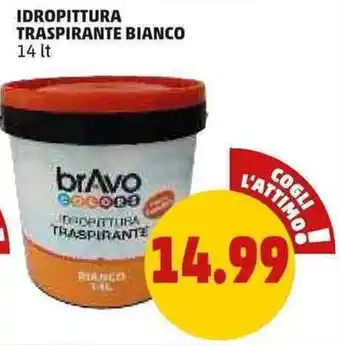 PENNY IDROPITTURA TRASPIRANTE BIANCO 14 lt offerta