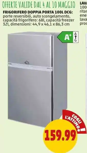 PENNY FRIGORIFERO DOPPIA PORTA 100L DCG offerta