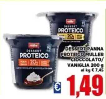 Vivo Supermercati DESSERT PANNA PROTEICO MULLER Cioccolato/Vaniglia 200 g offerta