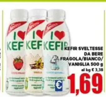 Vivo Supermercati Kefir Sveltesse da Bere Fragola/Bianco/Vaniglia 500 g offerta