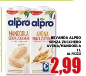 Bevanda Alpro Senza Zucchero Aven/Mandorla 1 l