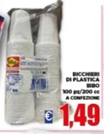 Vivo Supermercati BICCHIERI DI PLASTICA BIBO 100 px/200 cc offerta