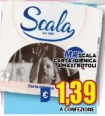 Vivo Supermercati SCALA CARTA IGIENICA 4MAXI ROTOLMASCALA CARTA IGIENICA 4MAXI ROTOLI offerta