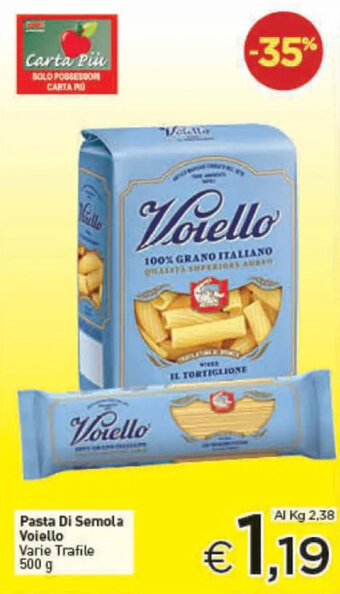 Crai Pasta Di Semola Voiello Varie Trafile 500 g offerta
