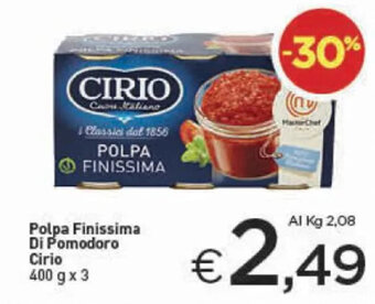 Crai Polpa Finissima Di Pomodoro Cirio 400 g x 3 offerta