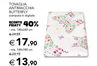 Esselunga TOVAGLIA ANTIMACCHIA BUTTERFLY mis. 140x240 cm offerta