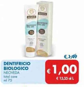 MD Discount DENTIFRICIO BIOLOGICO NEOVEDA total care ml 75 offerta
