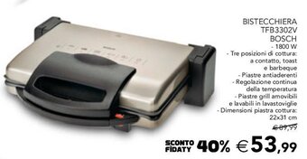 Esselunga BISTECCHIERA TFB3302V BOSCH offerta