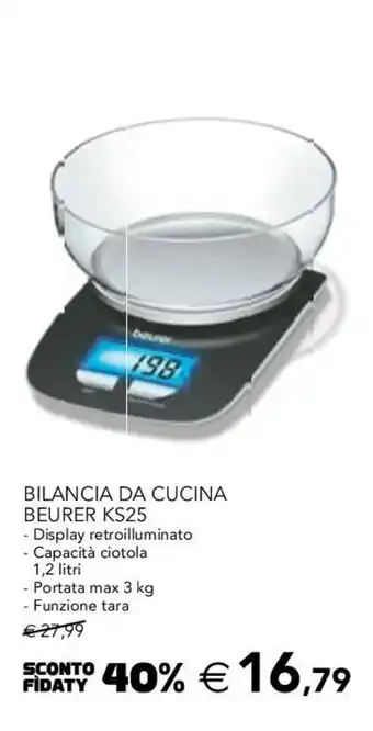 Esselunga BILANCIA DA CUCINA BEURER KS25 offerta
