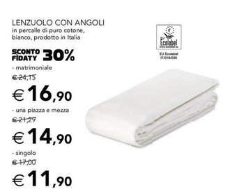 LENZUOLO CON ANGOLI matrimoniale