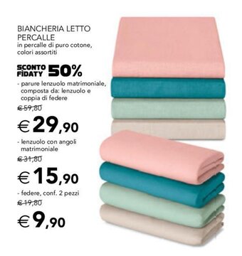 Esselunga BIANCHERIA LETTO PERCALLE offerta