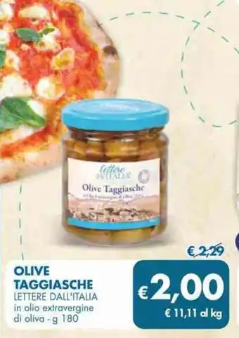 MD Discount OLIVE TAGGIASCHE LETTERE DALL'ITALIAOLIVE TAGGIASCHE LETTERE DALL'ITALIA in olio extravergine di oliva - g 180 g 180 offerta