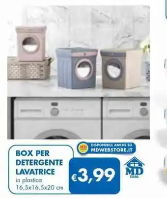 MD Discount BOX PER DETERGENTE LAVATRICE 16,5x16,5x20 cm offerta