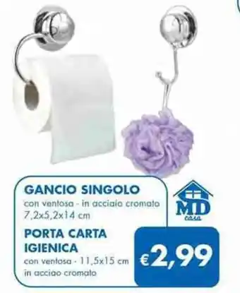 MD Discount GANCIO SINGOLO/ PORTA CARTA IGIENICA offerta