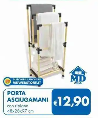 MD Discount PORTA ASCIUGAMANI con ripiano 48x28x97 cm offerta
