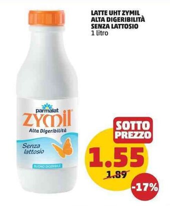PENNY LATTE UHT ZYMIL ALTA DIGERIBILITÀ SENZA LATTOSIO 1 litro offerta