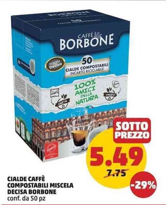 CIALDE CAFFÈ COMPOSTABILI MISCELA DECISA BORBONE conf. da 50 pz