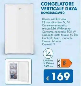 MD Discount CONGELATORE VERTICALE DAYA DCV08SM3WFO offerta