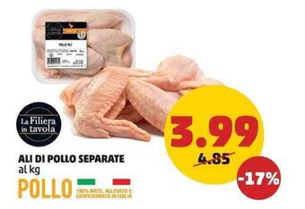 PENNY La Filiera in tavola ALI DI POLLO SEPARATE offerta