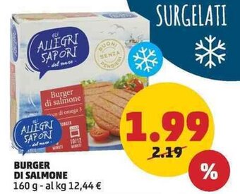 PENNY BURGER DI SALMONE 160 g offerta