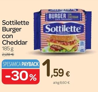 Carrefour Sottilette Burger con Cheddar 185 g offerta