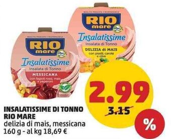 PENNY INSALATISSIME DI TONNO RIO MARE 160 g offerta
