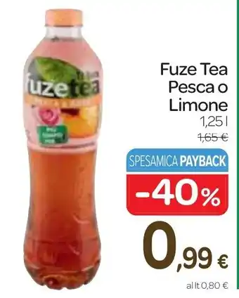 Carrefour Fuze Tea Pesca o Limone 1,25 l offerta