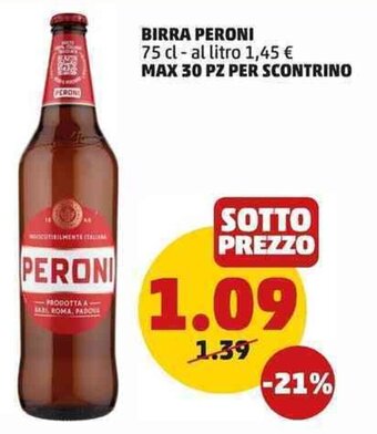PENNY BIRRA PERONI 75 cl offerta