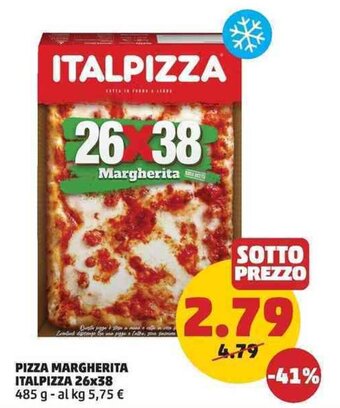 PENNY PIZZA MARGHERITA ITALPIZZA 26x38 485 g offerta