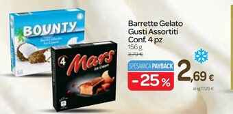 Carrefour Barrette Gelato Gusti Assortiti Conf. 4 pz 156 g offerta