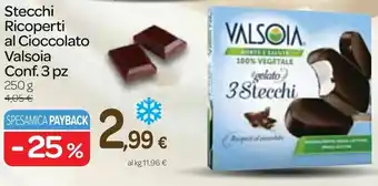 Carrefour Stecchi Ricoperti al Cioccolato Valsoia Conf. 3 pz 250 g offerta