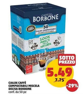 CIALDE CAFFÈ COMPOSTABILI MISCELA DECISA BORBONE conf. da 50 pz