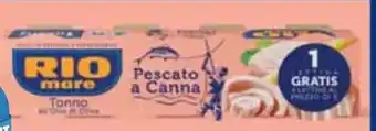 Carrefour Tonno Pescato a Canna in Olio d'Oliva Rio Mare conf. 4 pz g 80 cad. 320 g offerta