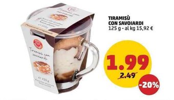 PENNY TIRAMISÙ CON SAVOIARDI 125 g offerta