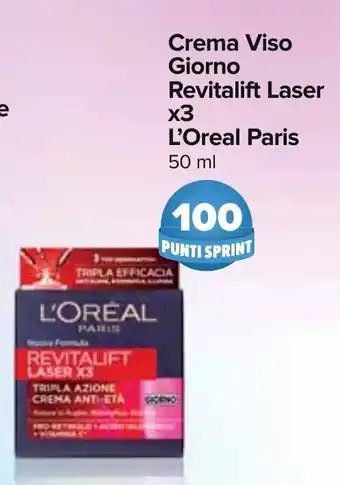 Carrefour Crema Viso Giorno Revitalift Laser x3 L'Oreal Paris 50 ml offerta
