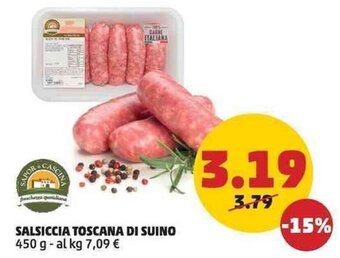 PENNY SALSICCIA TOSCANA DI SUINO 450 g offerta