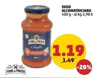 PENNY SUGO ALL'AMATRICIANA 400 g offerta