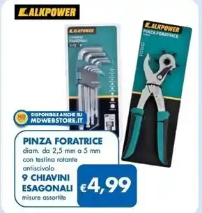 MD Discount Alkpower pinza foratrice offerta