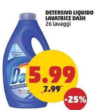 PENNY DETERSIVO LIQUIDO LAVATRICE DASH 26 lavaggi offerta