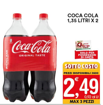 Gecop COCA COLA 1,35 LITRI X 2 offerta